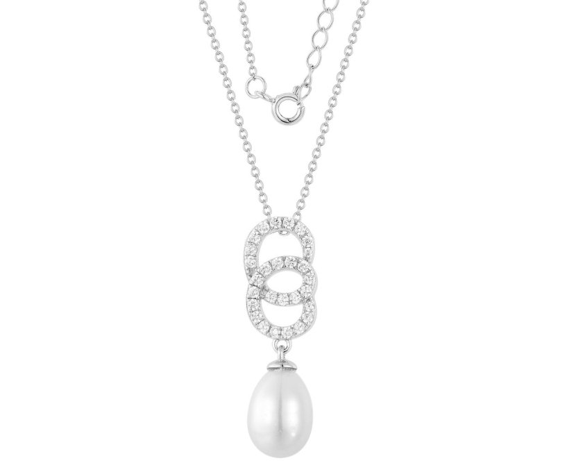 Pearl 925 sterling silver necklace-MP01041D