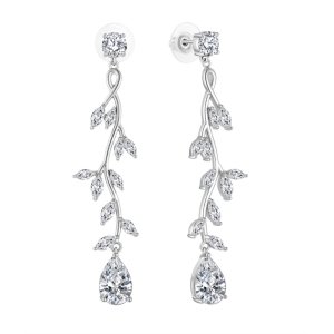Rhodium plated Earrings-FE01718A Rhodium plated Earrings-FE01718A