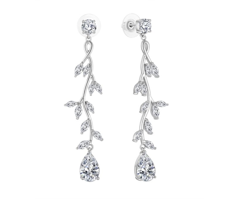 Rhodium plated Earrings-FE01718A Rhodium plated Earrings-FE01718A